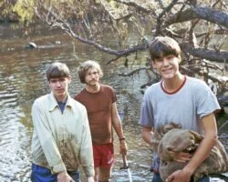 Jon, Mike, Bill collecting on the river.